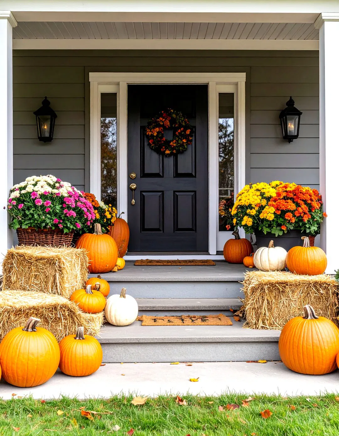 Welcoming Autumn Front Porch