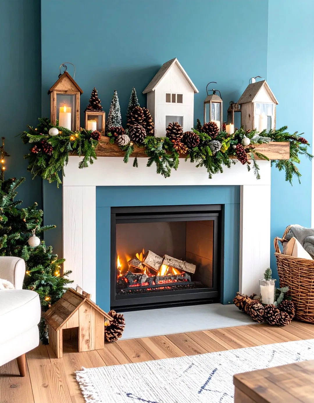 Rustic Woodland Fireplace Mantel