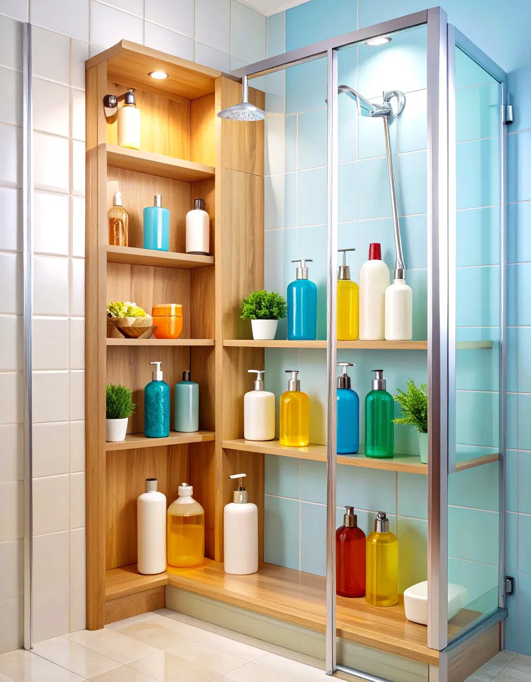 Built-In Shower Niches - Small Bathroom Storage Ideas