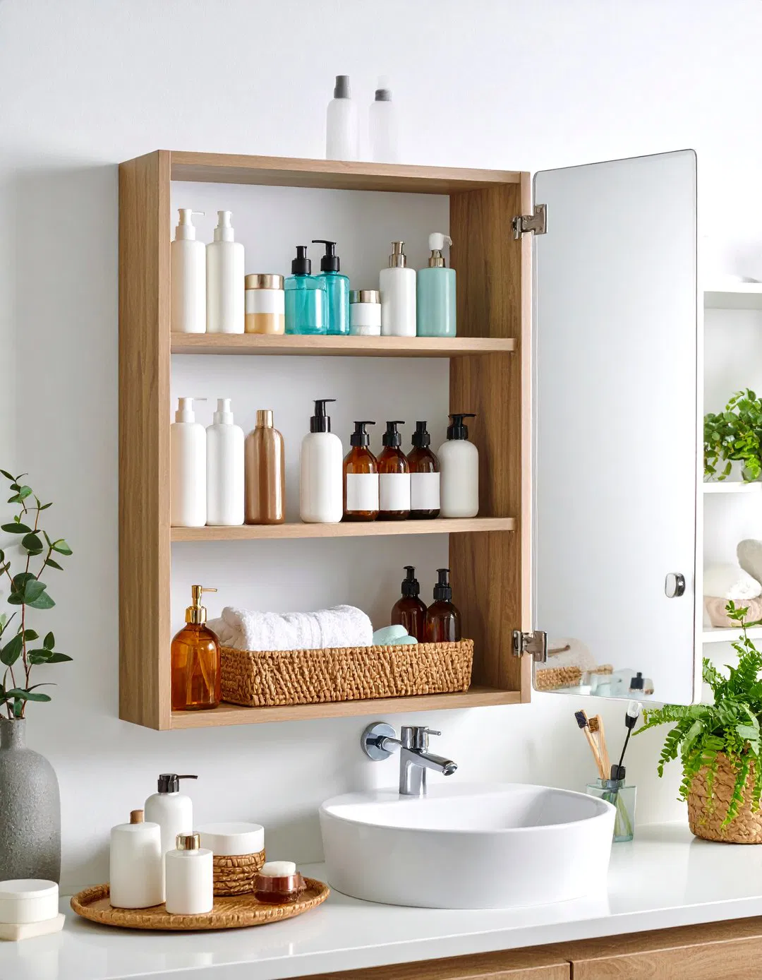 Wall-Mounted Medicine Cabinet - Small Bathroom Storage Ideas