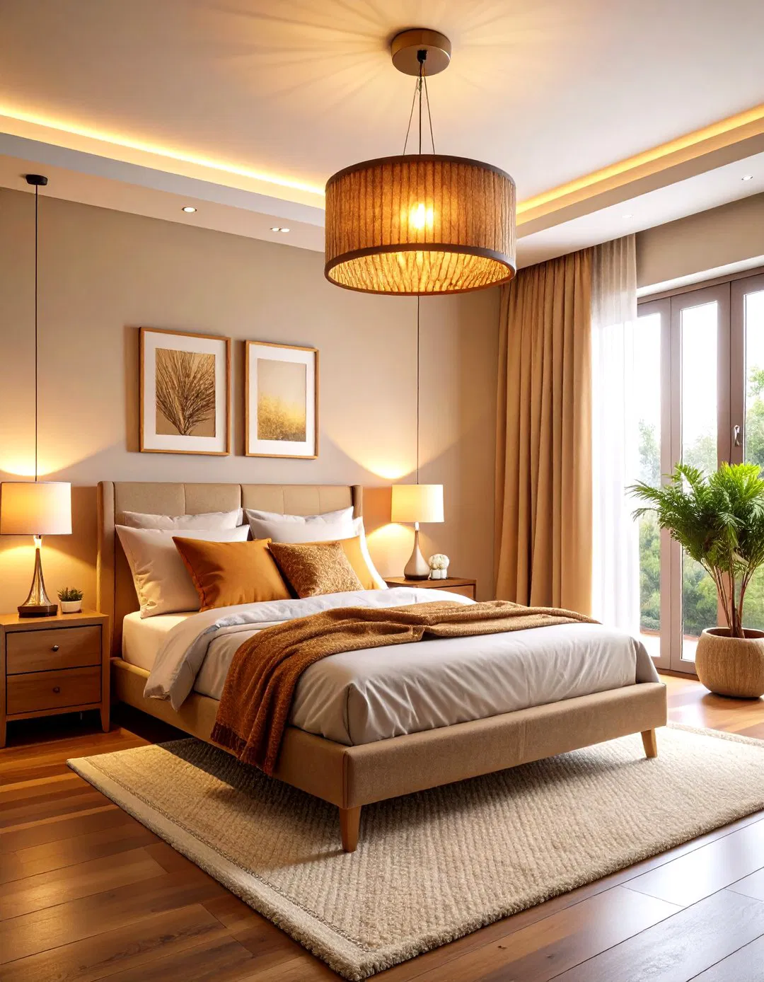 Semi Flush Mount with Warm Lighting