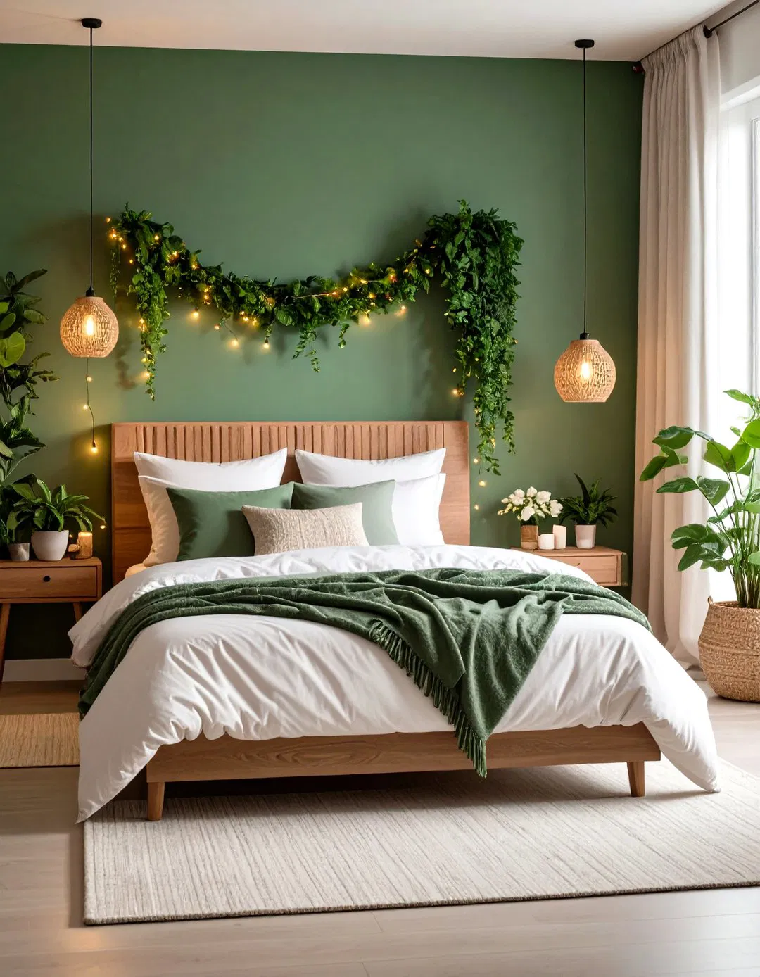 String Lights with Artificial Vines