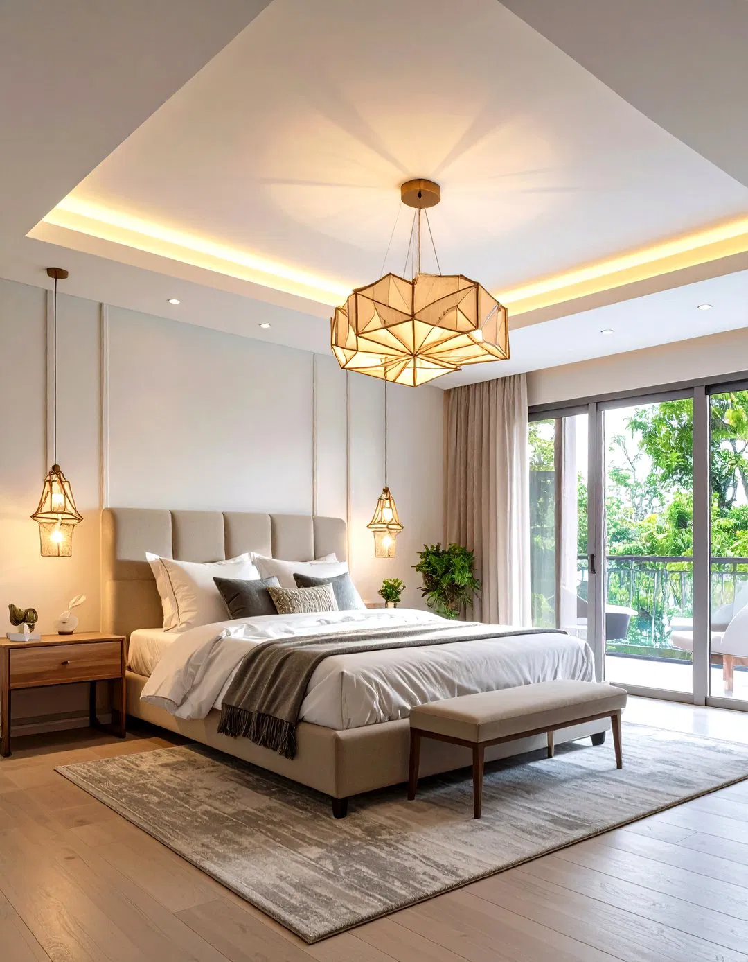 Modern Geometric Flush Mount Light