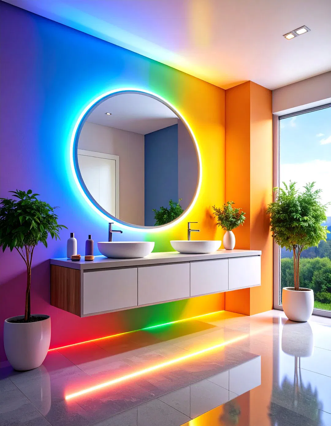 Backlit Bathroom Mirror with Smart Controls