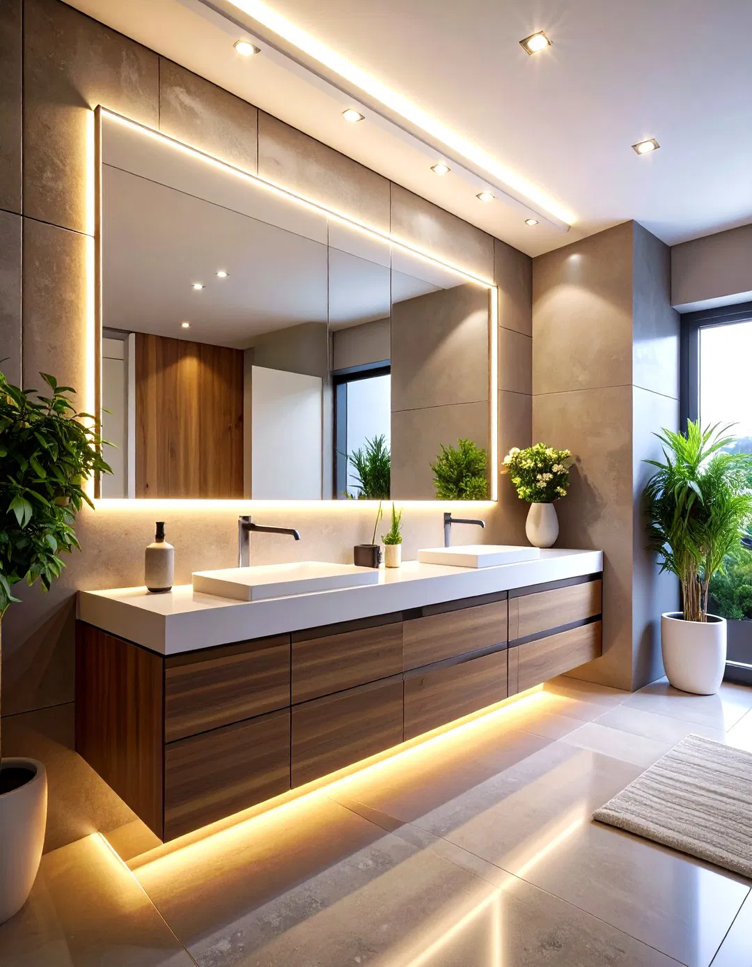 Linear LED Strip Vanity Bar Above Mirror