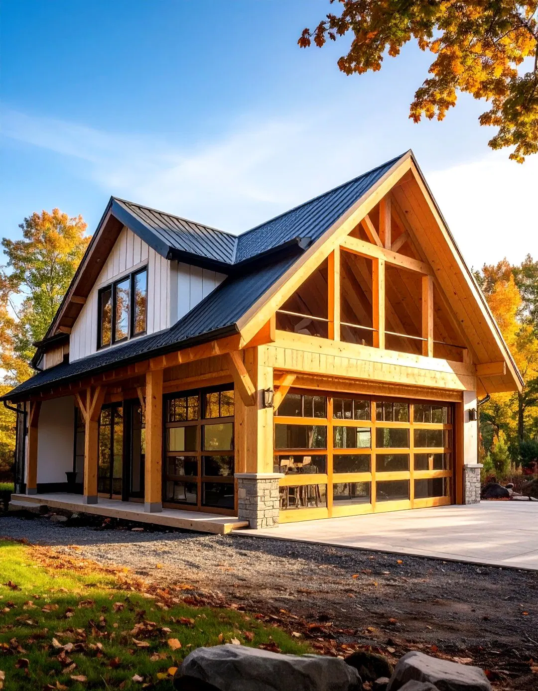 Loft Storage Garage Design - Rustic Garage Ideas