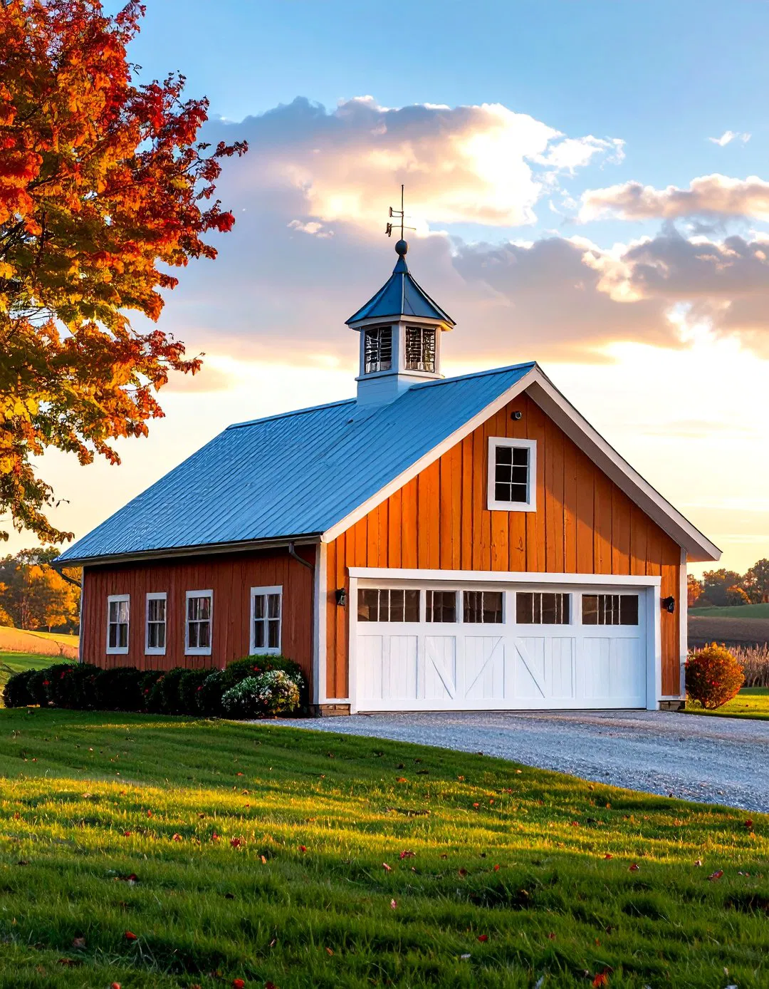 Cupola Topped Garage - Rustic Garage Ideas