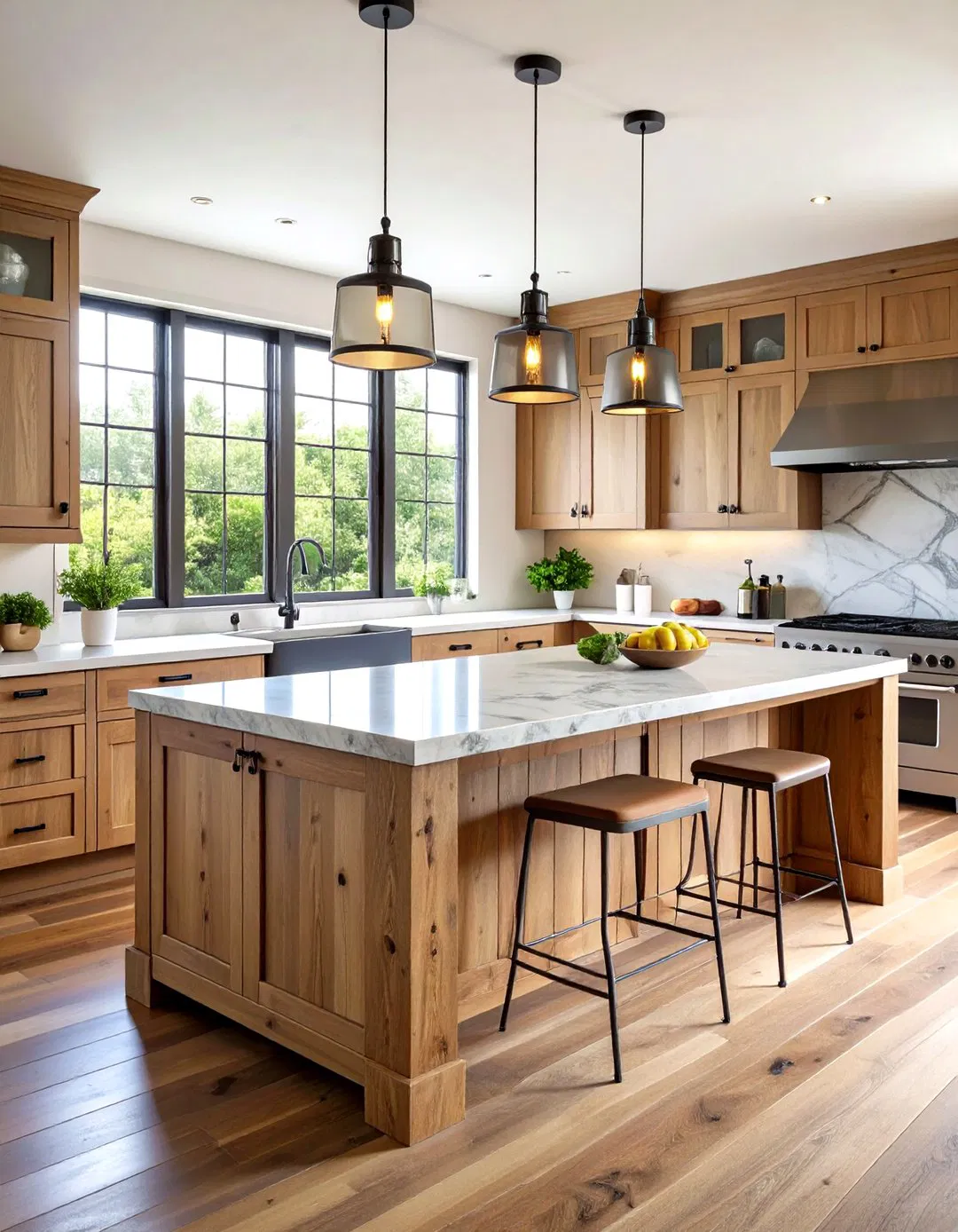 Mixed Material Kitchen Island