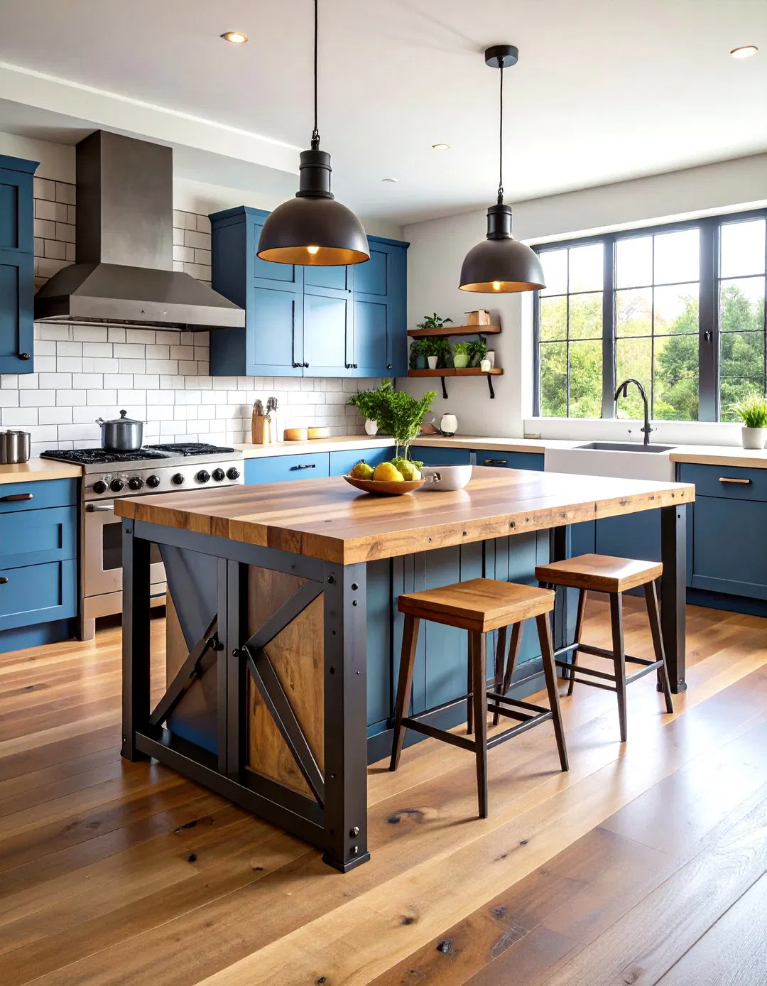 Industrial Rustic Kitchen Island