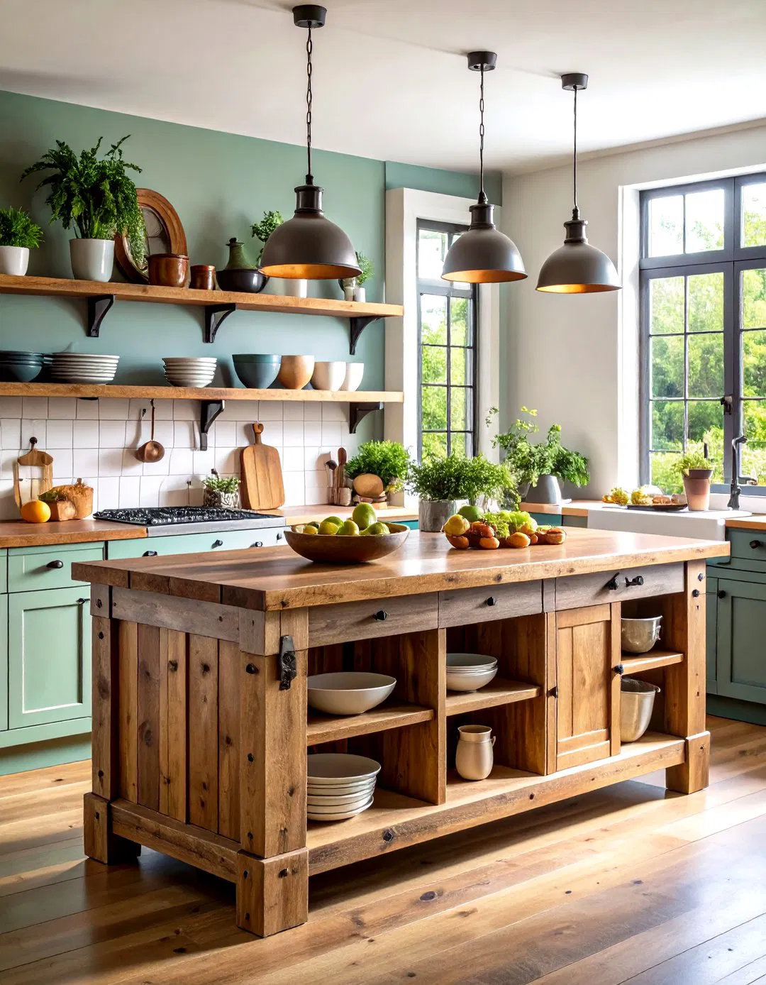 Open Shelving Kitchen Island