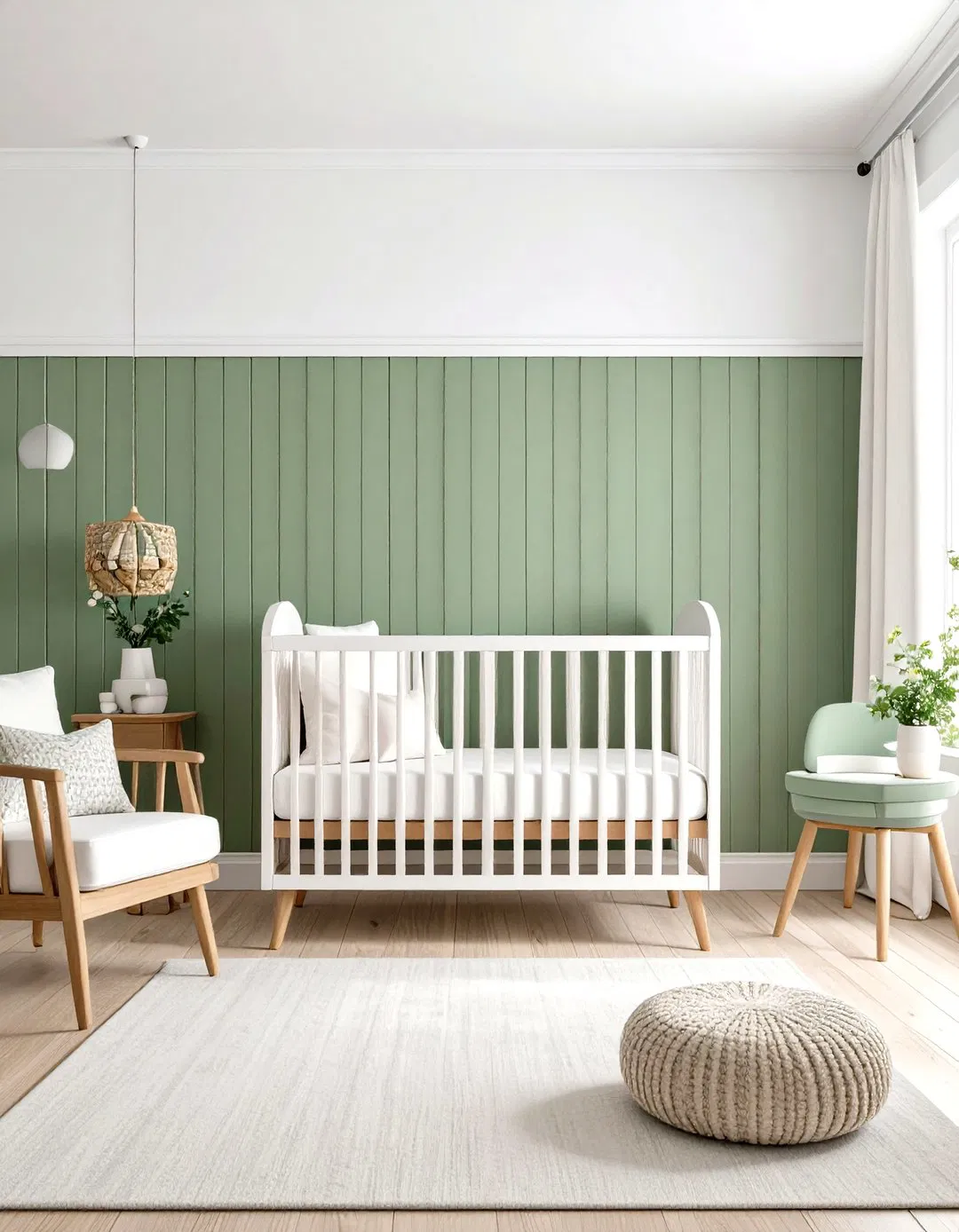 Board and Batten Elegance - Sage Green Nursery Ideas