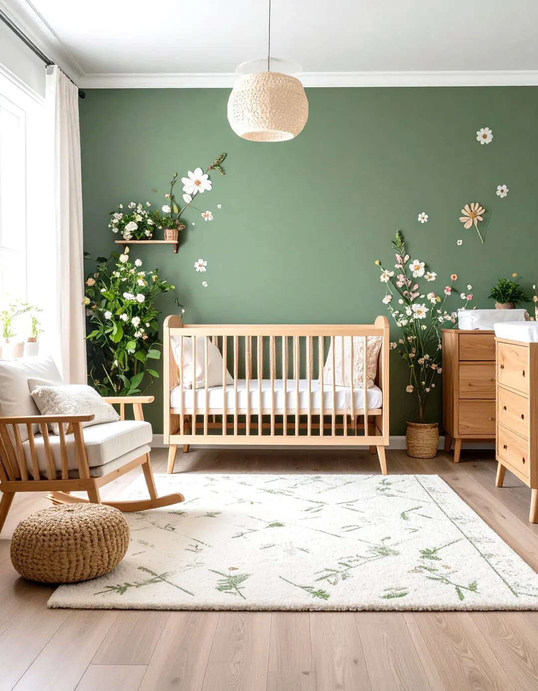 Springtime Floral Haven - Sage Green Nursery Ideas
