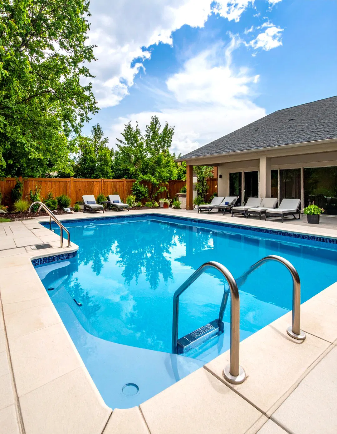 Therapeutic Rectangle Pool with Hot Tub