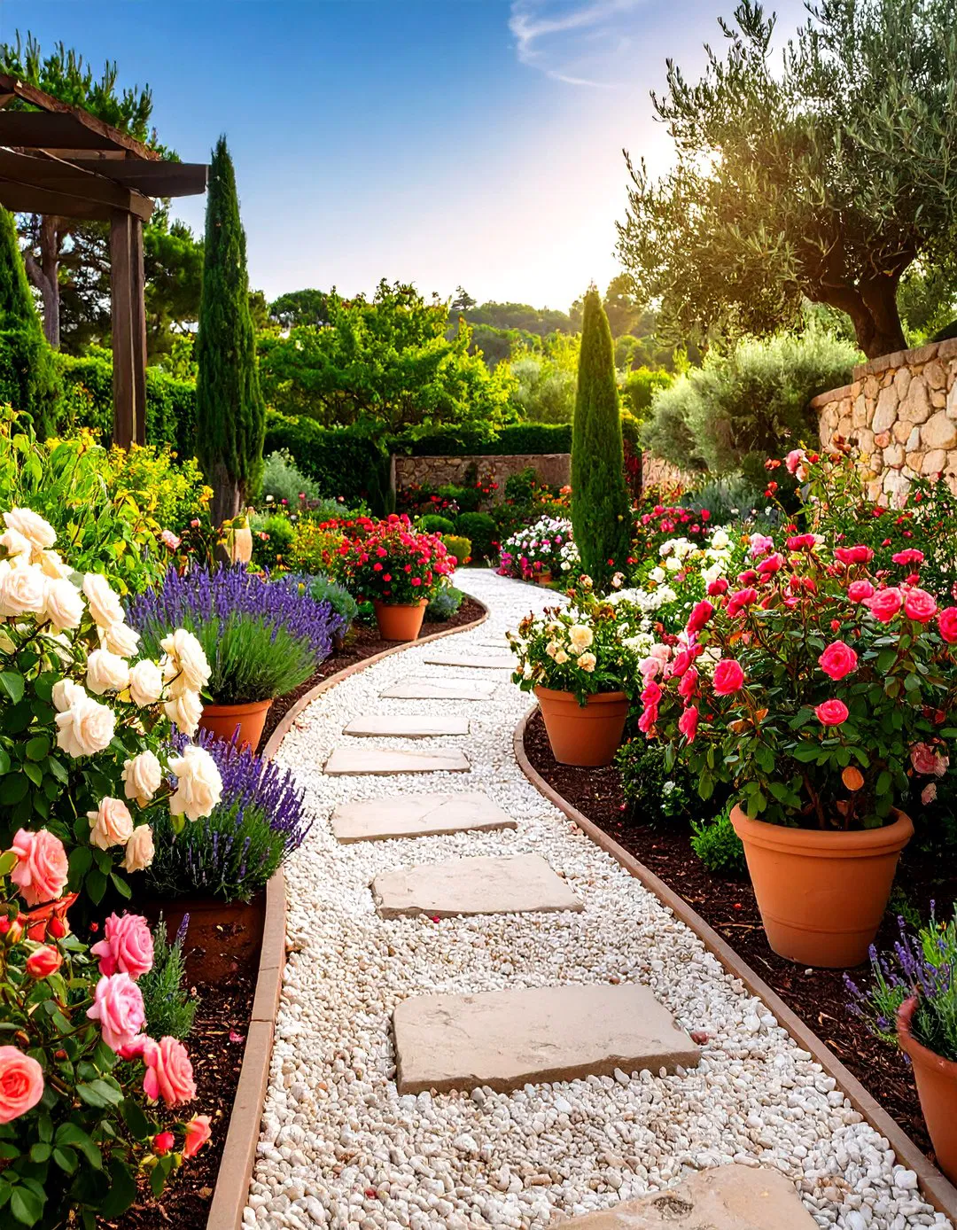 Mediterranean Rose Garden Style