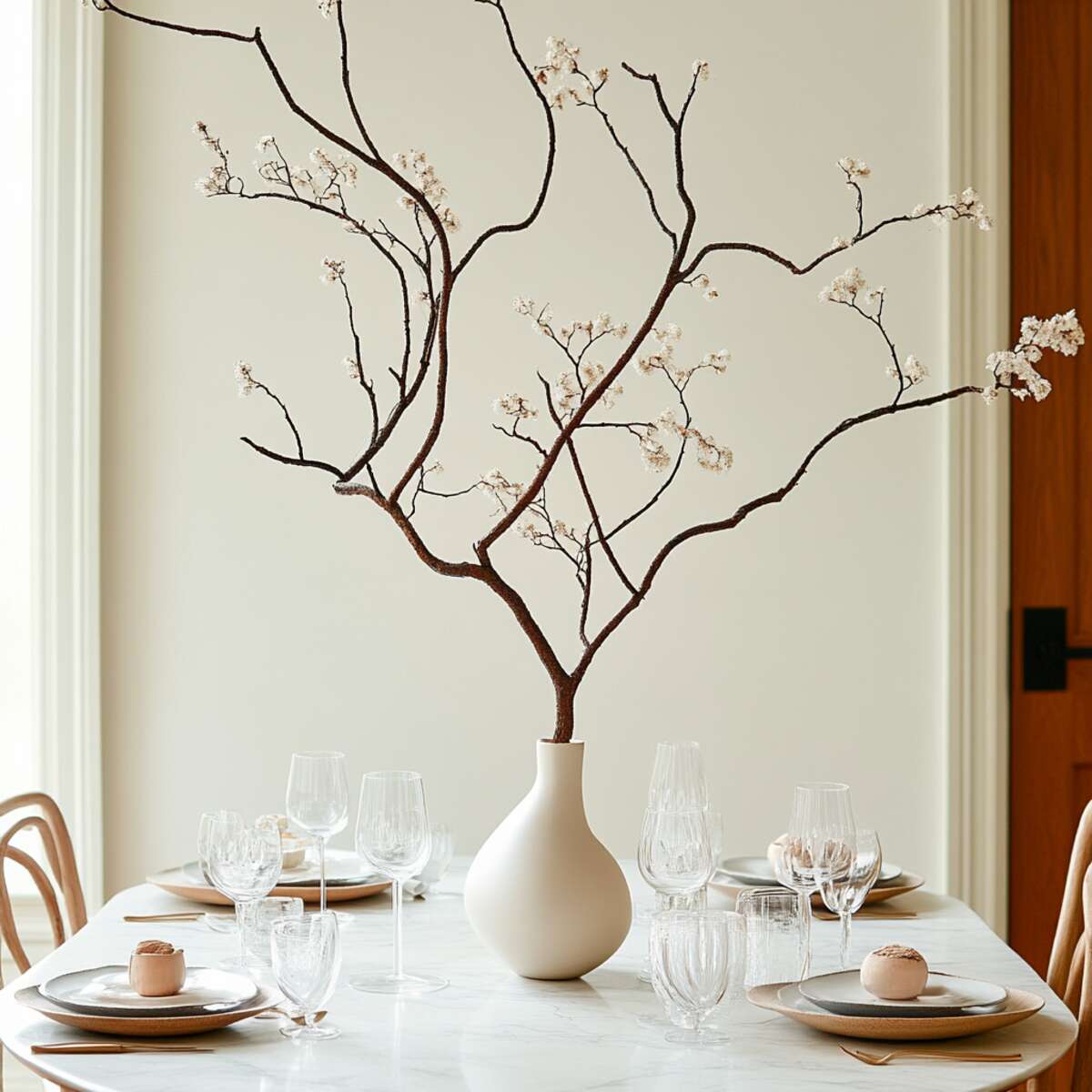 Sculptural vase with branches