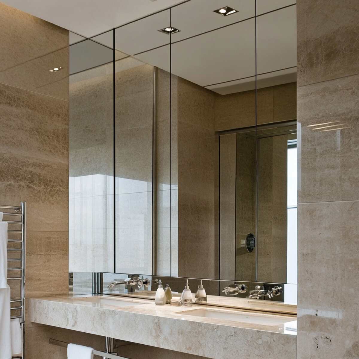 Mirrored wall panels