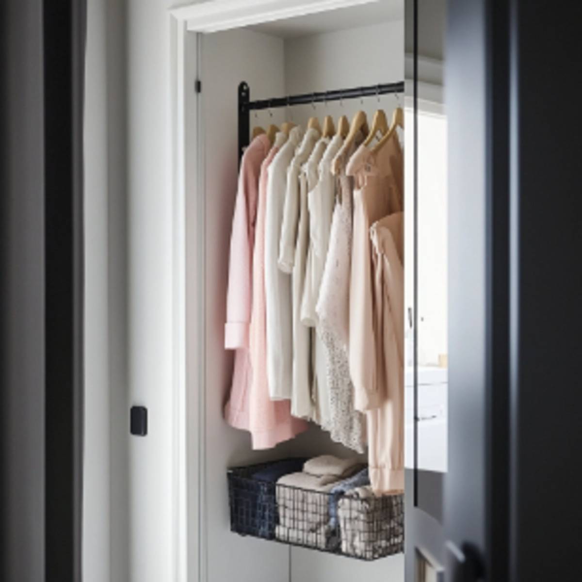 Over-the-door mirror with storage