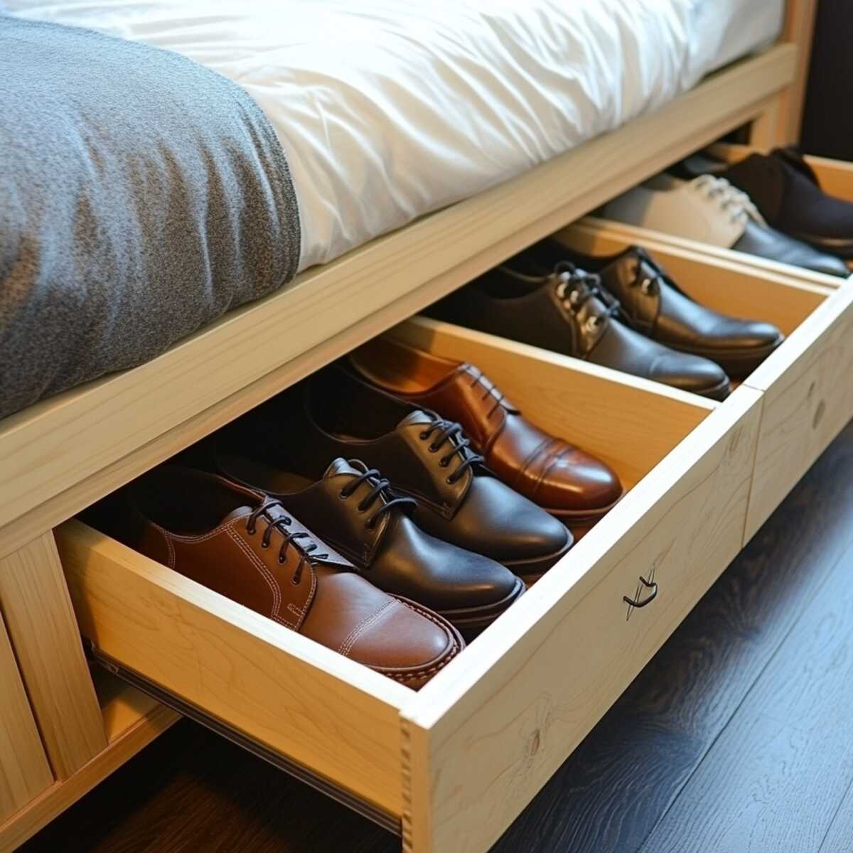Under-bed shoe drawers