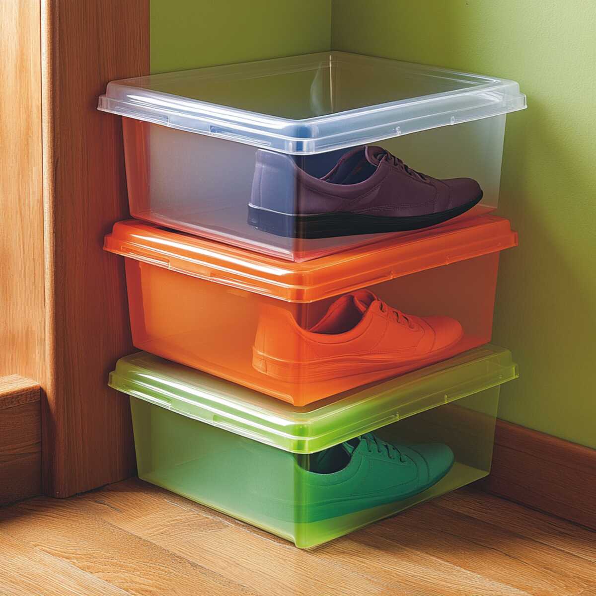 Stackable shoe bins