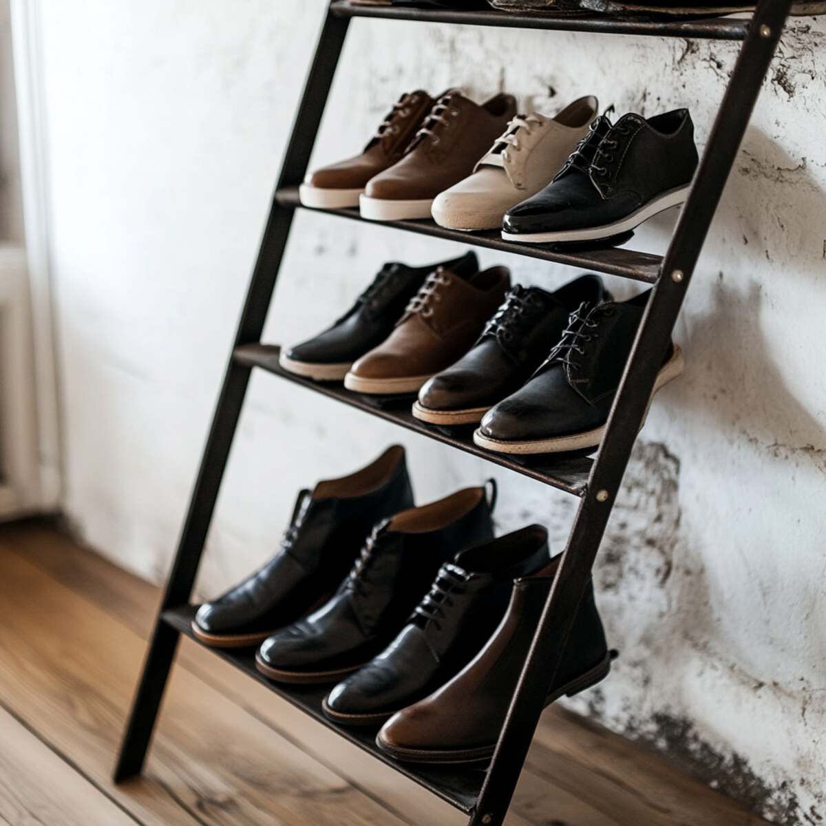 Ladder shoe rack