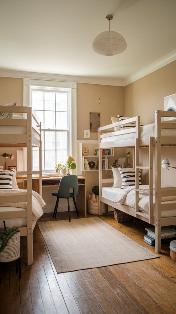 Rustic cabin style bunk beds