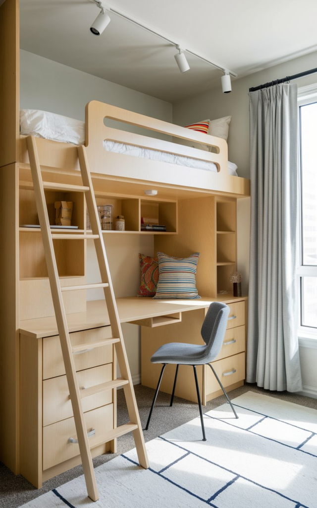 Bunk beds with storage