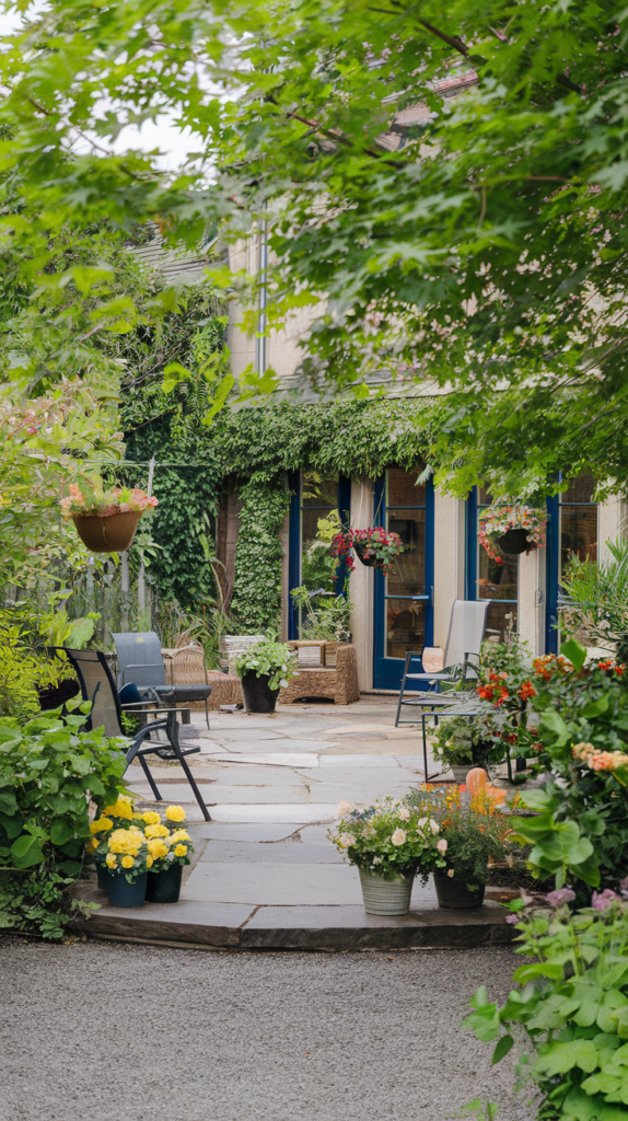 DIY fire pit with bricks