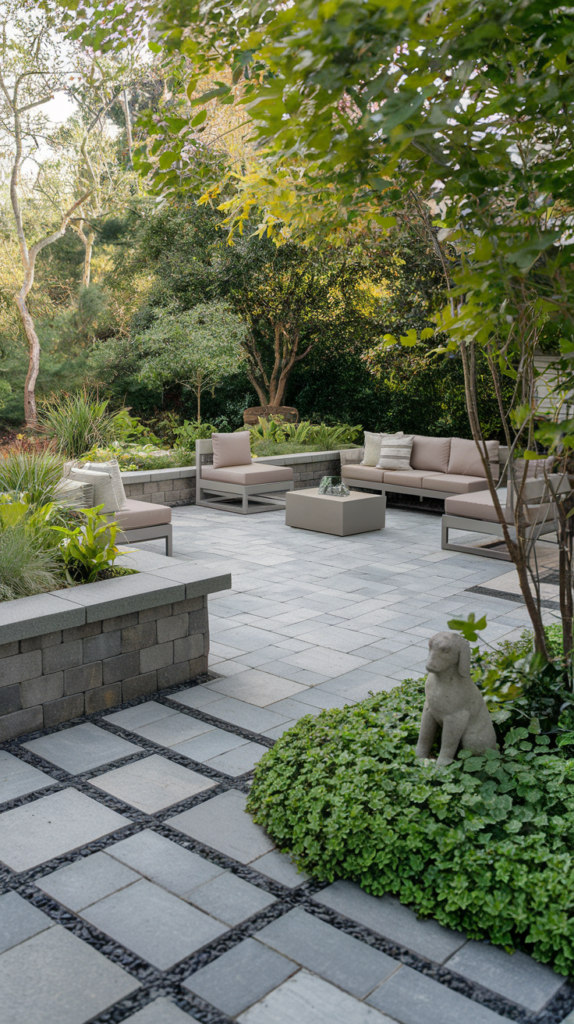 Old ladder used as plant stand