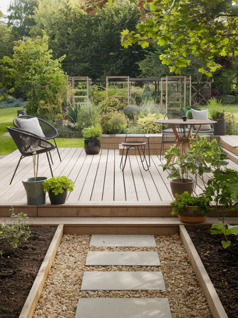 Brightly painted outdoor furniture