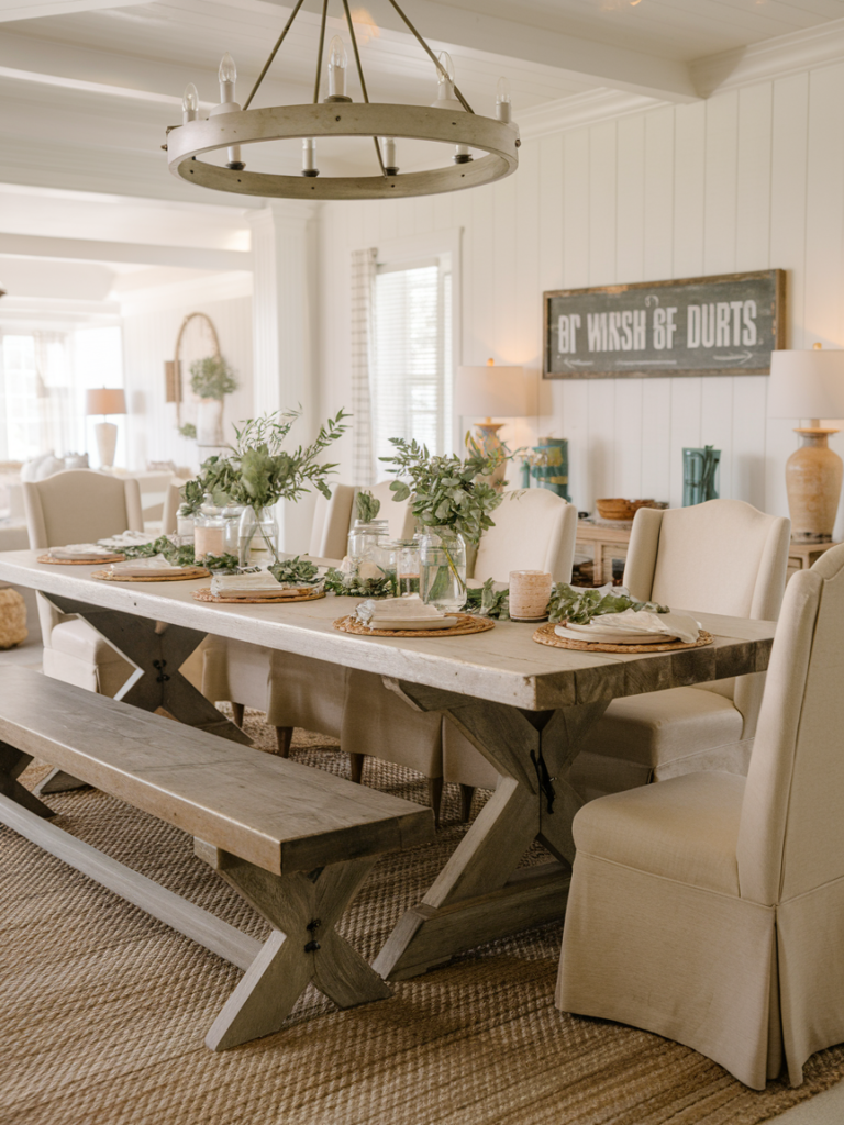 Gingham or linen tablecloth