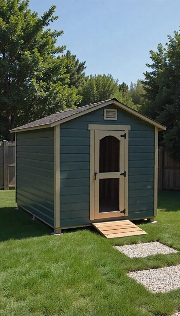 Lean-to style generator shed