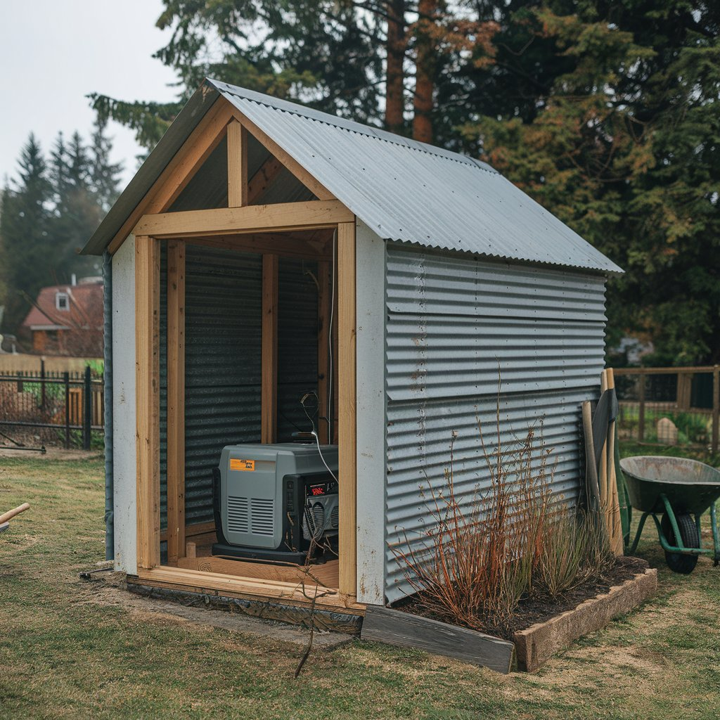 Raised platform generator shed