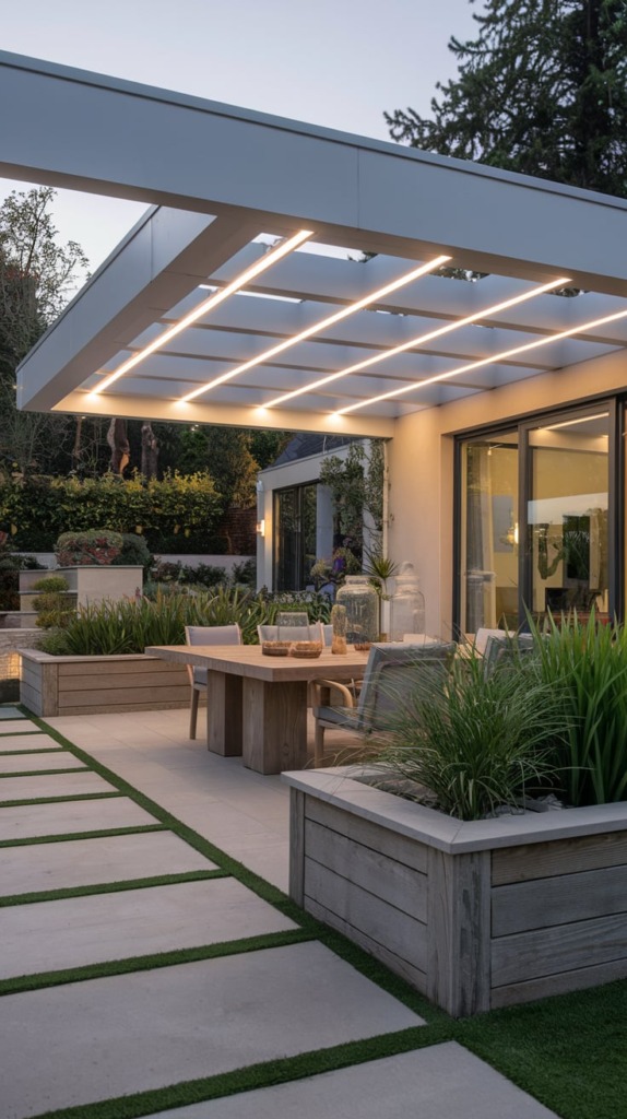 Pergola Outdoor Dining Setup