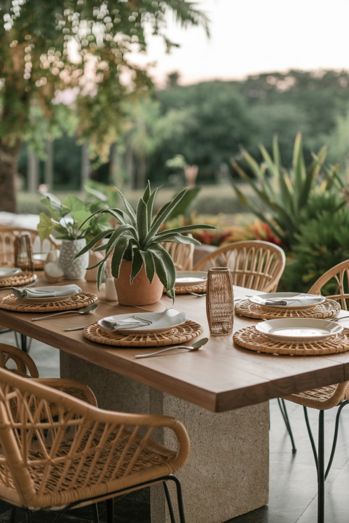 Outdoor Dining Table Setup