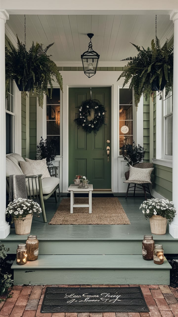 Vertical planters on porch