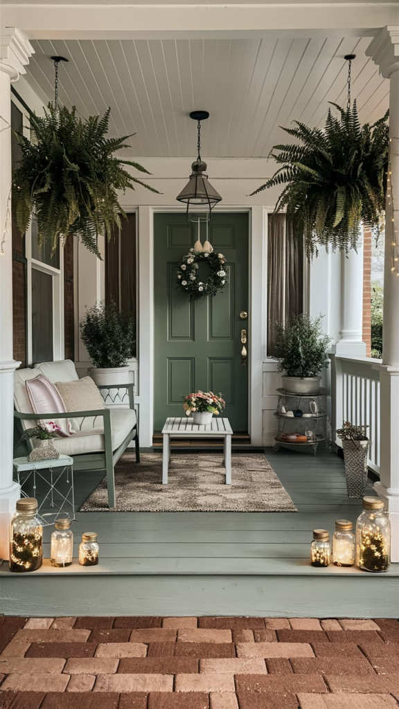 Small side table on porch