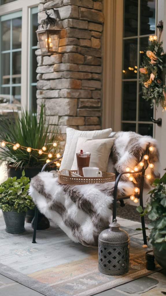 Outdoor art on porch