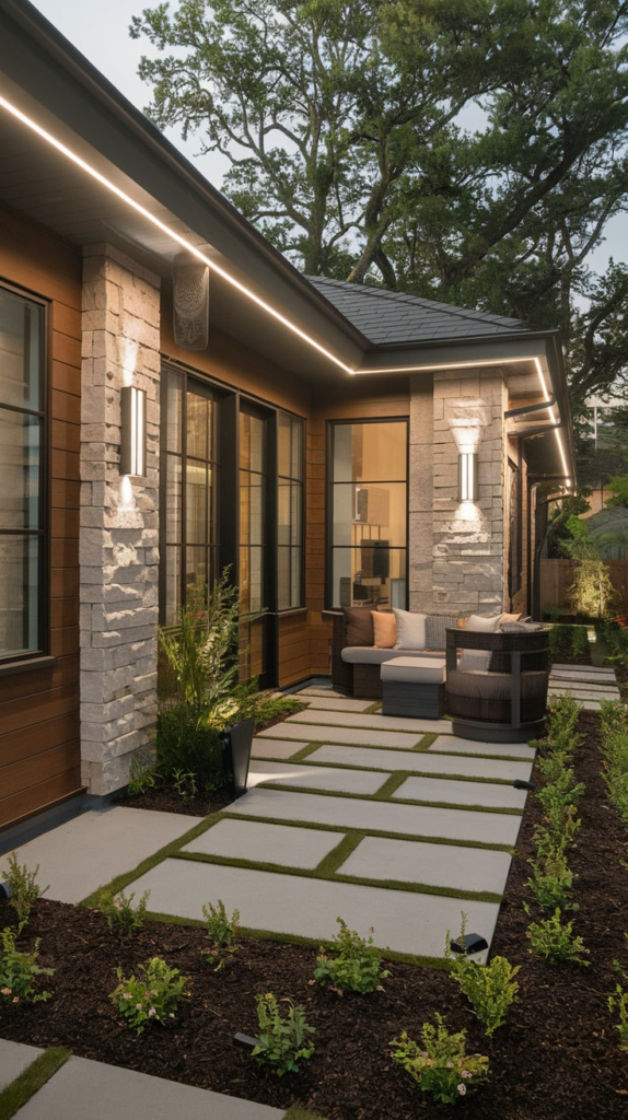 Metal cladding on modern house