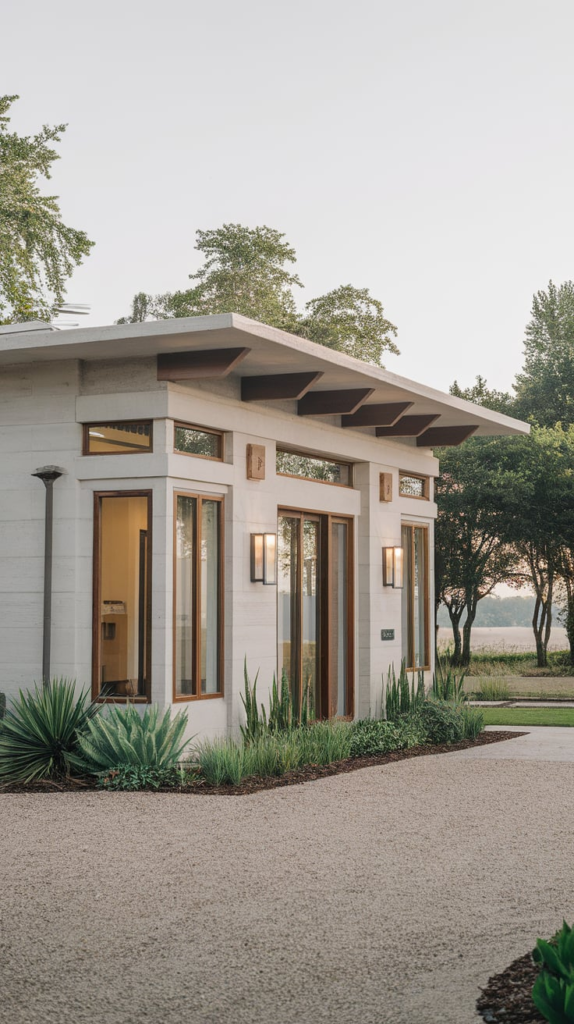 Mixed material house exterior