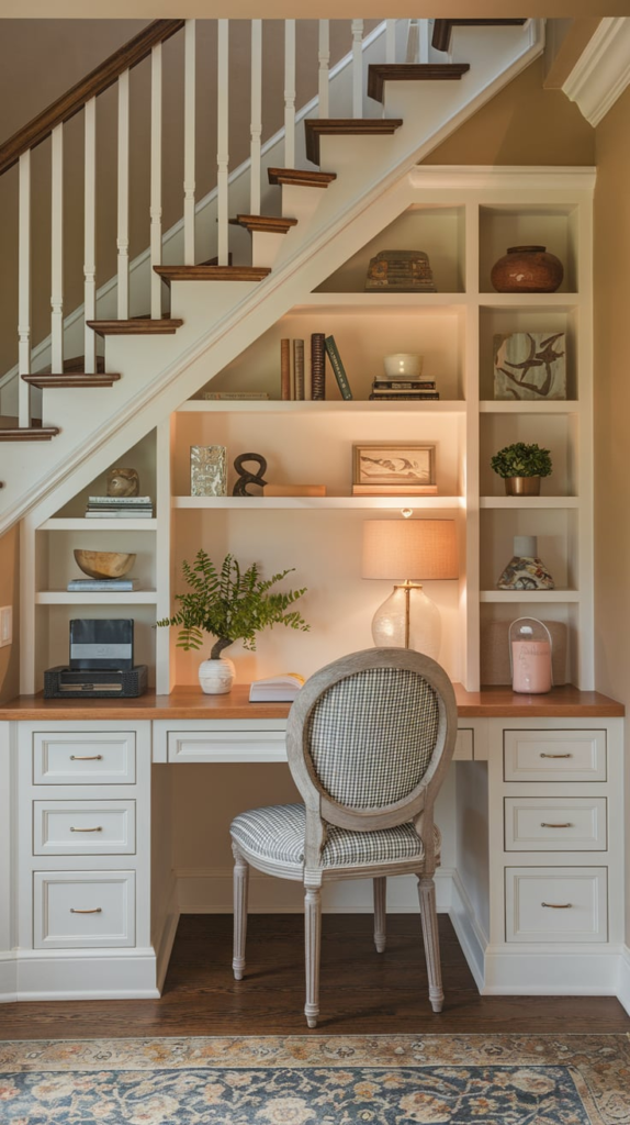 Floating stairs in modern home exterior