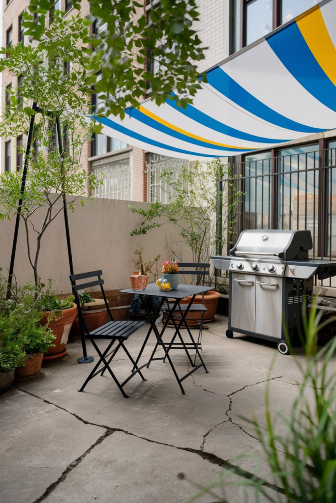 DIY pallet furniture on patio