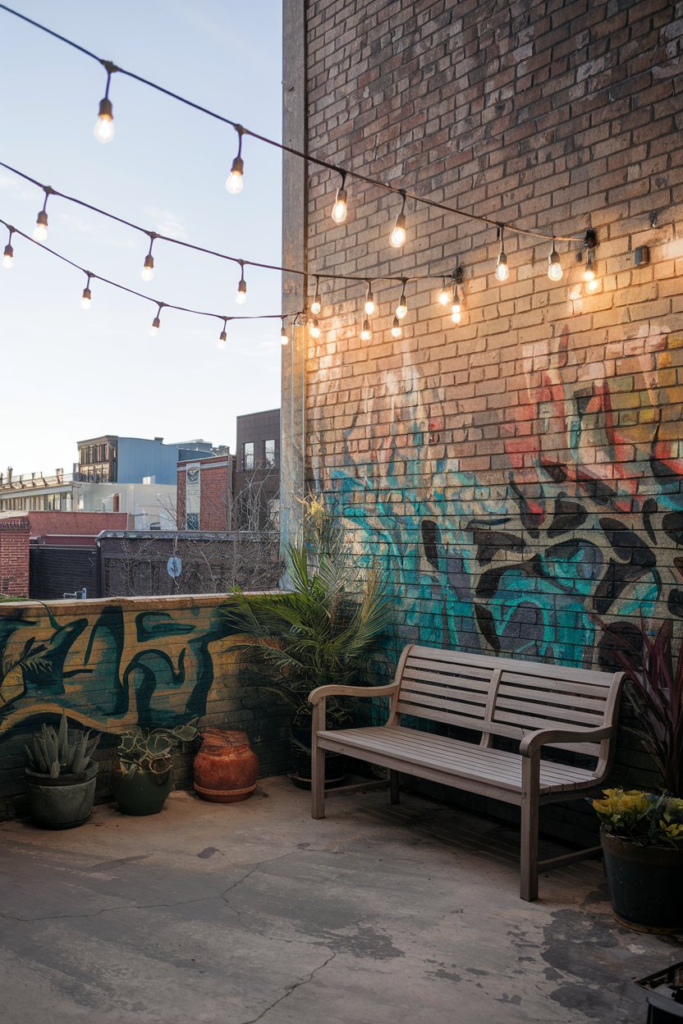 Outdoor curtains on patio