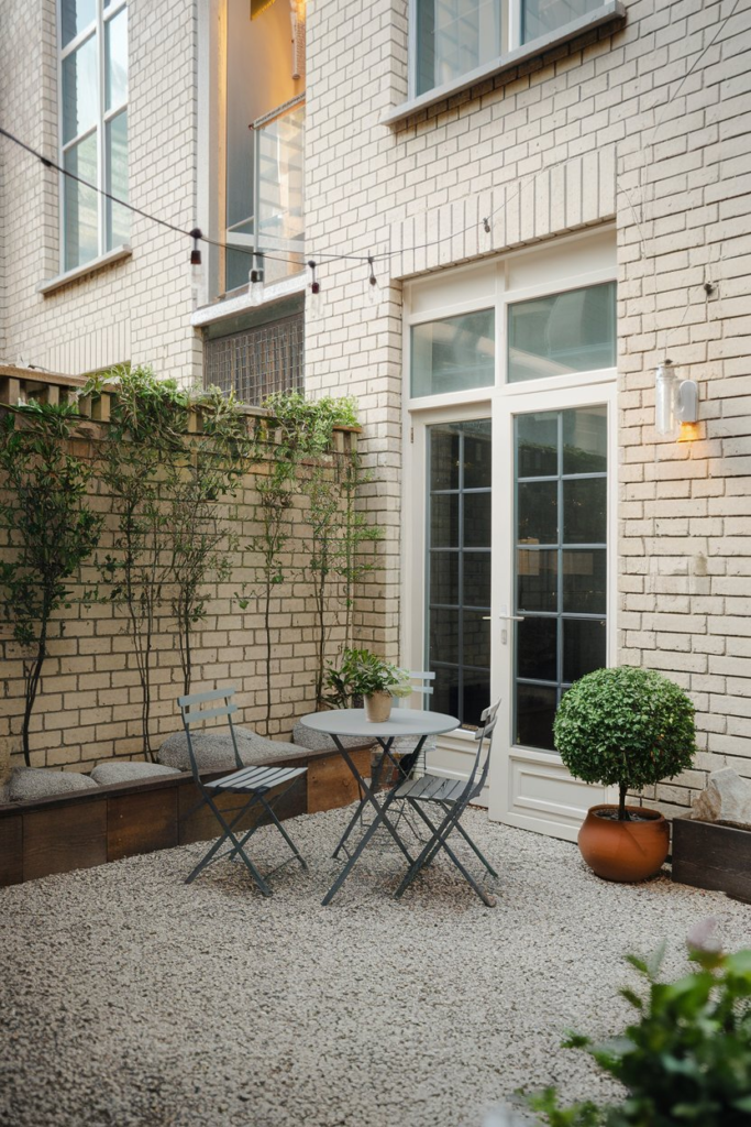 DIY fire pit on patio