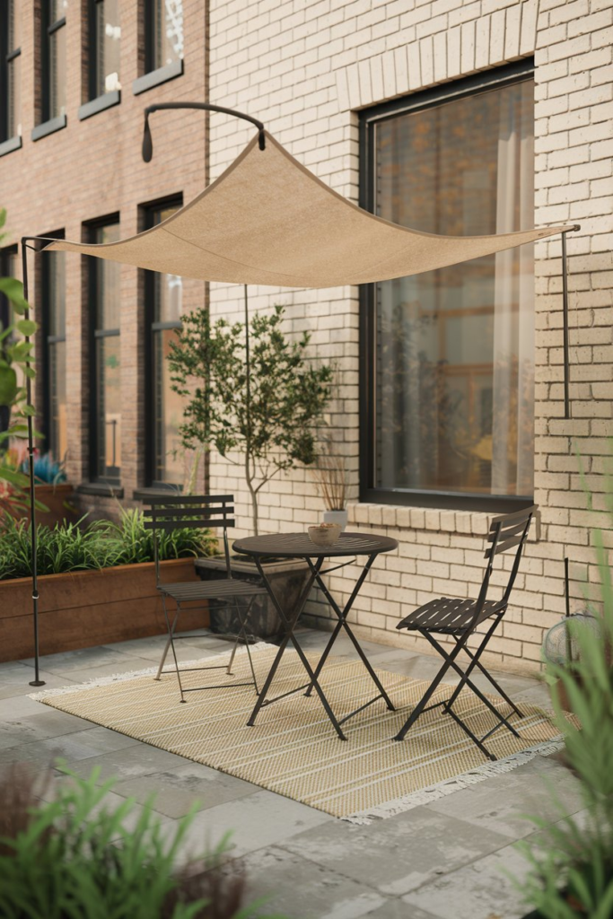 Repurposed furniture on patio