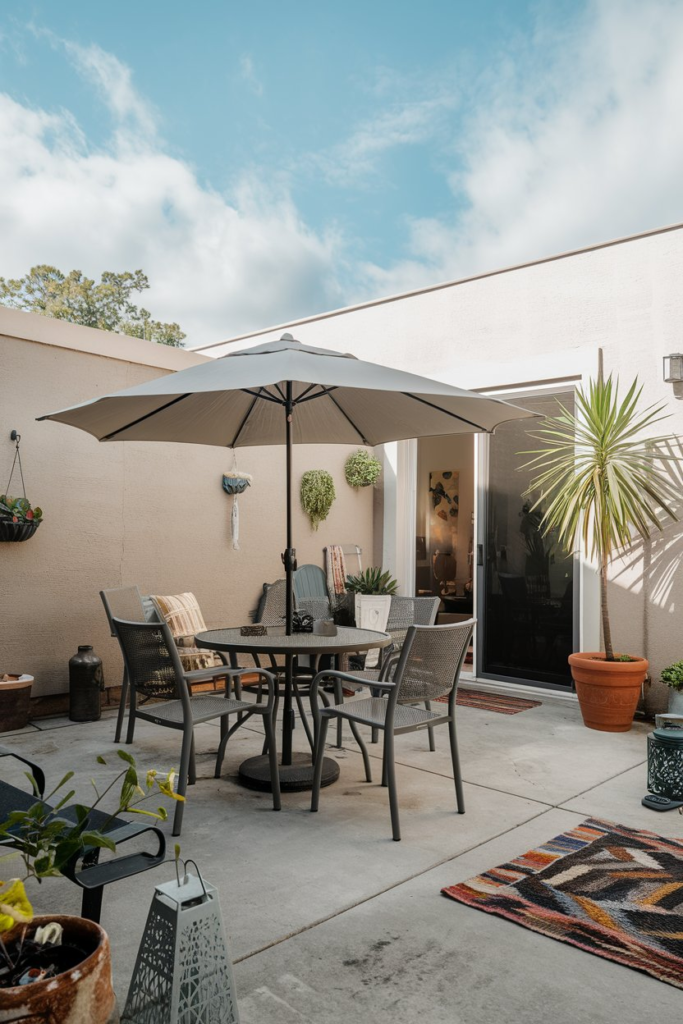 Vertical garden on patio wall