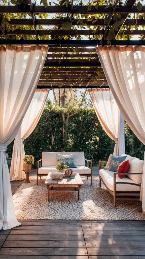 Wooden crates used as patio furniture