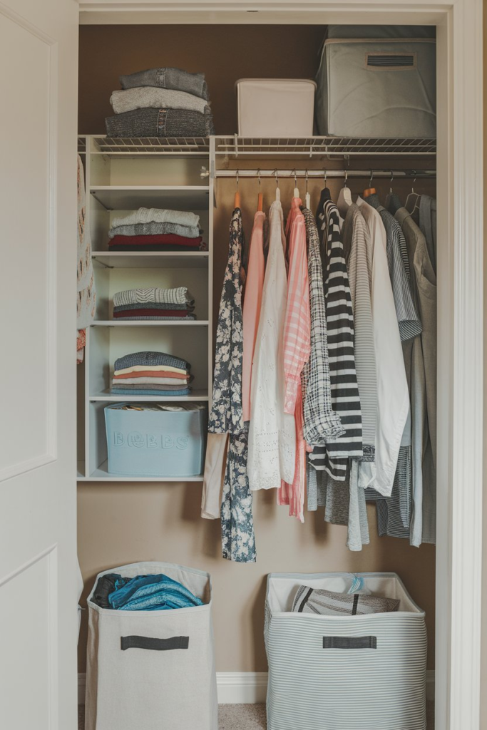 Slim custom drawers in closet