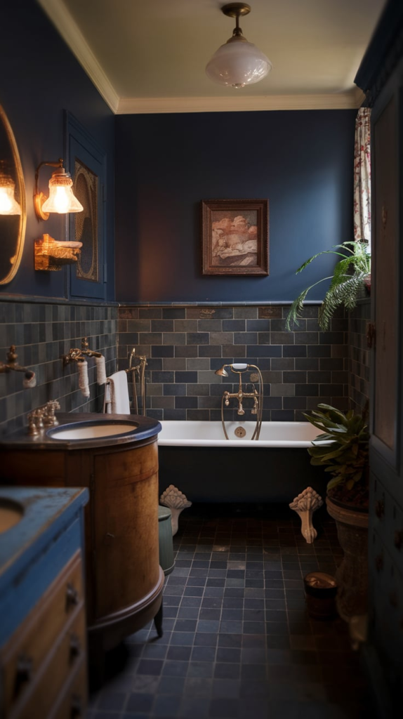 Black and white powder room