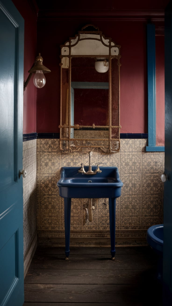Marble countertop in powder room
