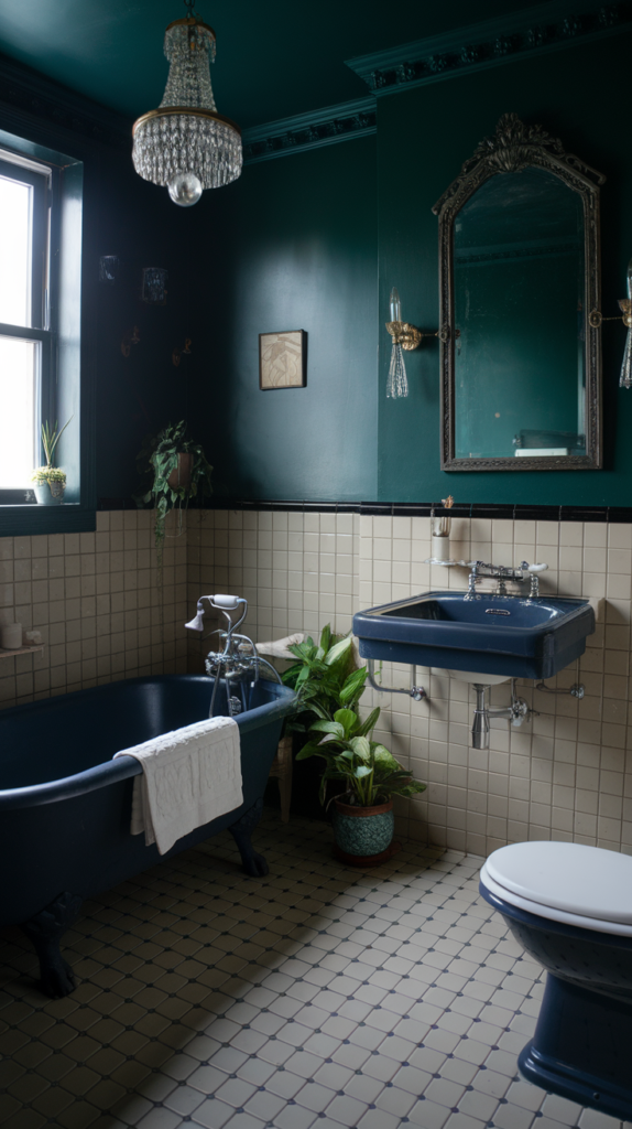 Nature-inspired powder room